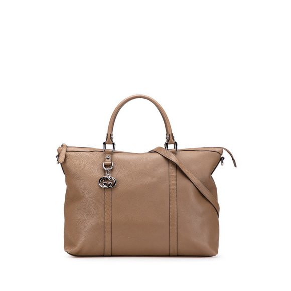 Gucci Interlocking G Tote Bag/Shoulder Bag, 2-Way, 339550, Brown Leather, Wom... - Picture 1 of 12